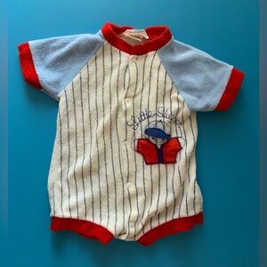 Vintage Baseball Baby Romper